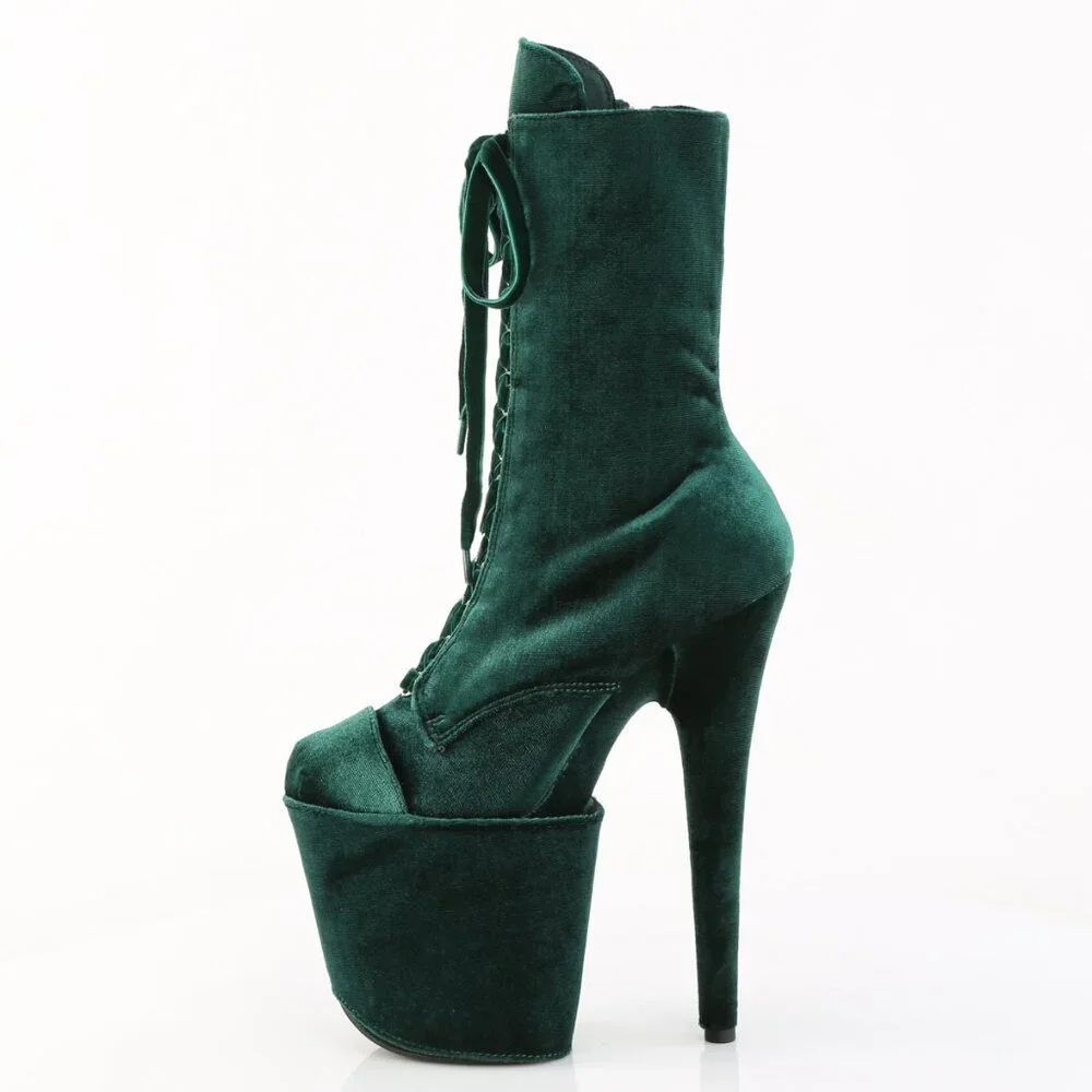 Green Extreme High Heel Platform Boots - Exotic Pole Dance & Gothic Rave
